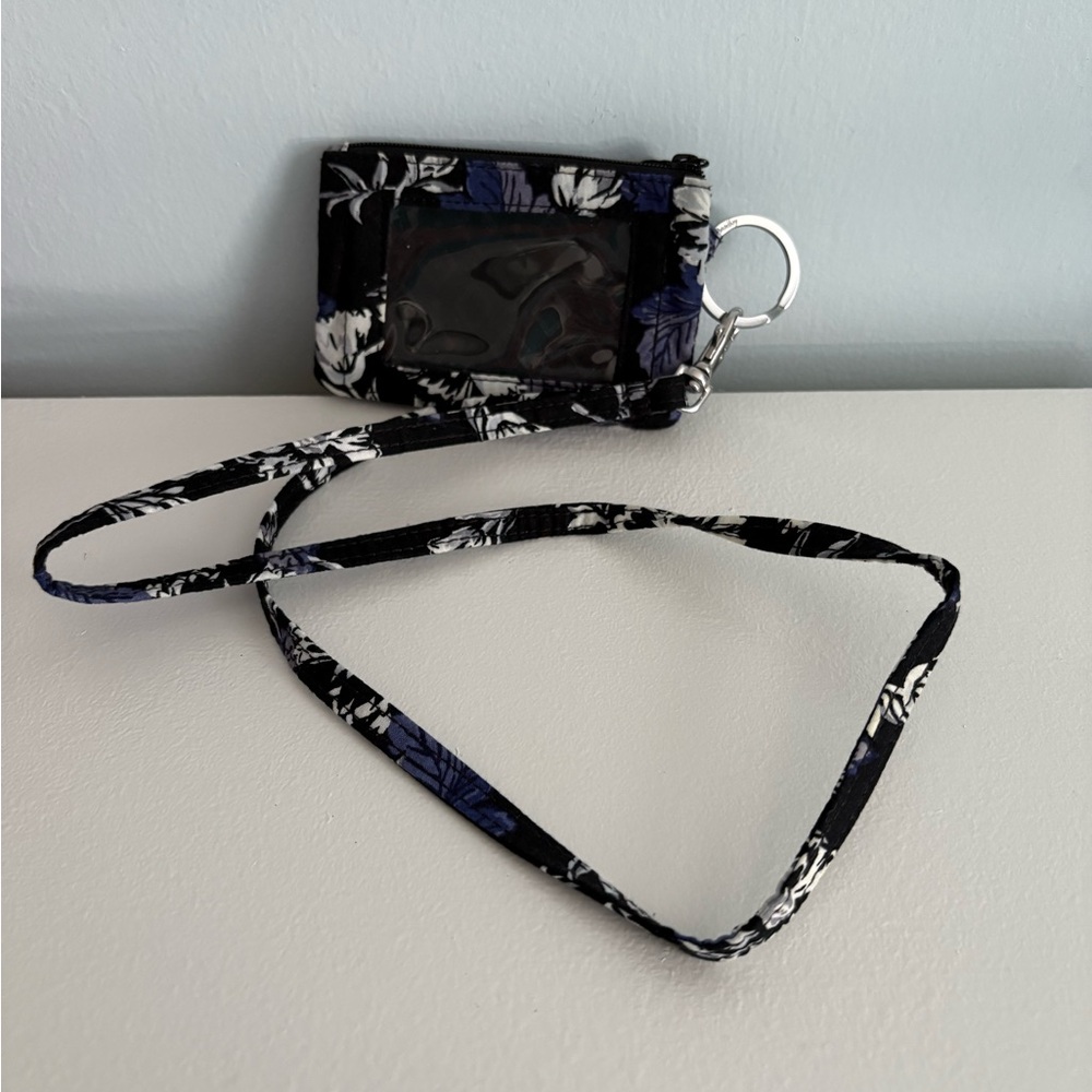Vera Bradley Black and Blue Floral ID Wallet